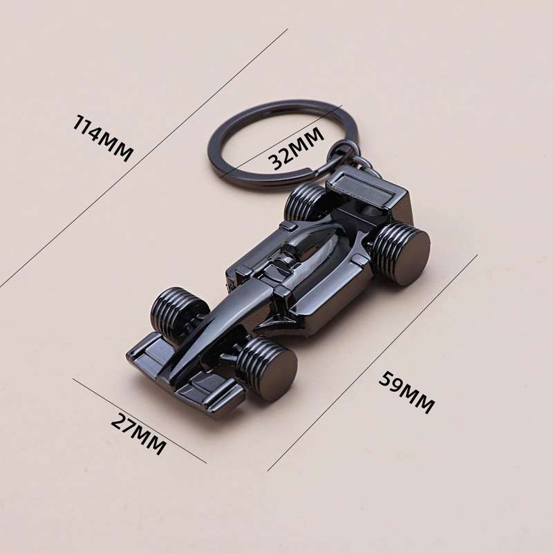 F1 Racing Car Keychain Portable Bag Decoration Pendant, Style: X-035 Hollow Black
