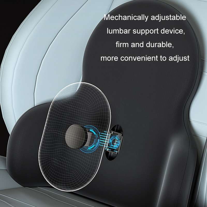 Multifunctional Car Memory Foam Adjustable Lumbar Support, Color: Classic Orange