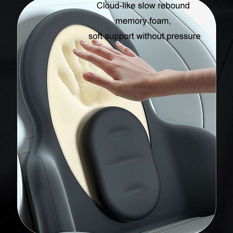 Multifunctional Car Memory Foam Adjustable Lumbar Support, Color: Classic Orange