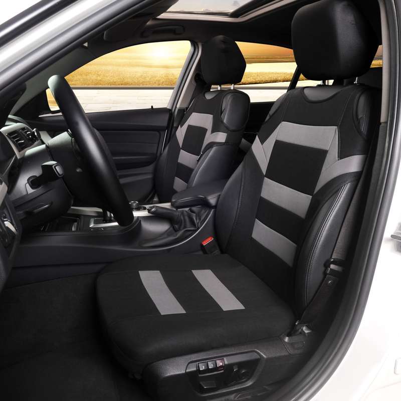 Car Vest Style Double Front Seat Interior Seat Cover(Gray)