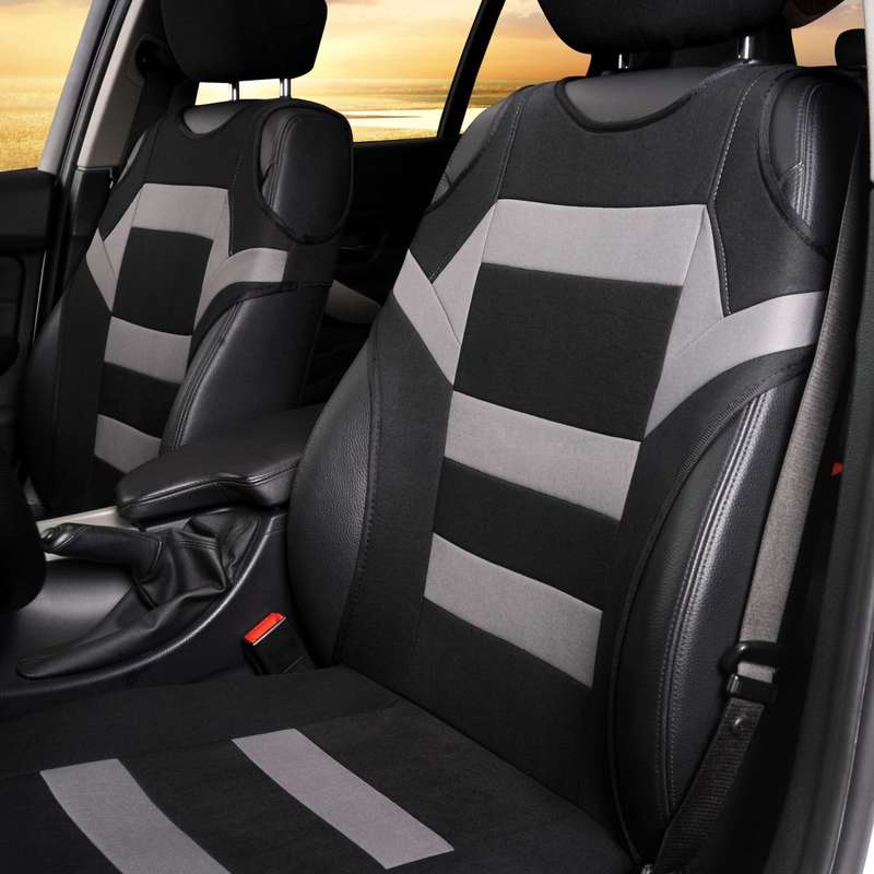 Car Vest Style Double Front Seat Interior Seat Cover(Gray)