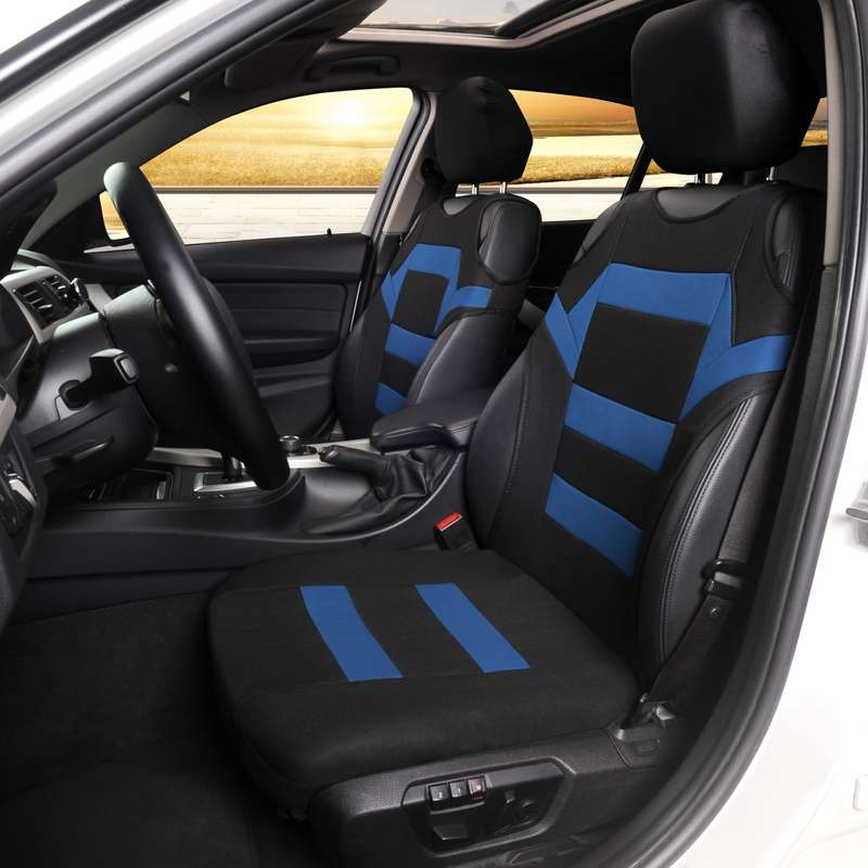 Car Vest Style Double Front Seat Interior Seat Cover(Blue)