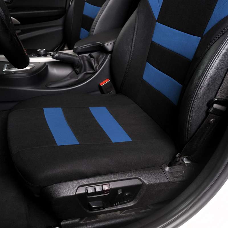 Car Vest Style Double Front Seat Interior Seat Cover(Blue)