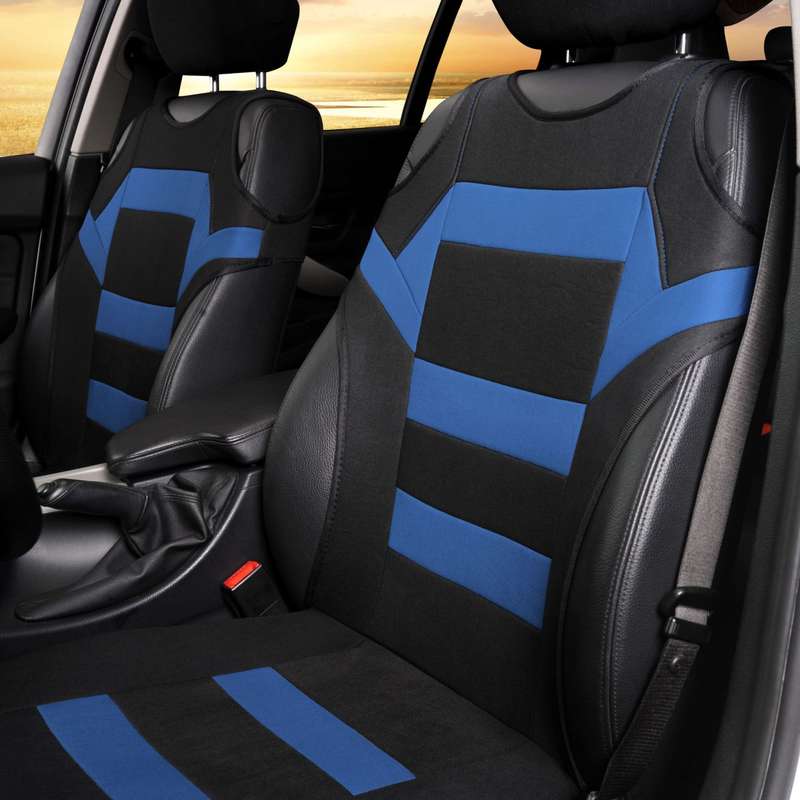Car Vest Style Double Front Seat Interior Seat Cover(Blue)
