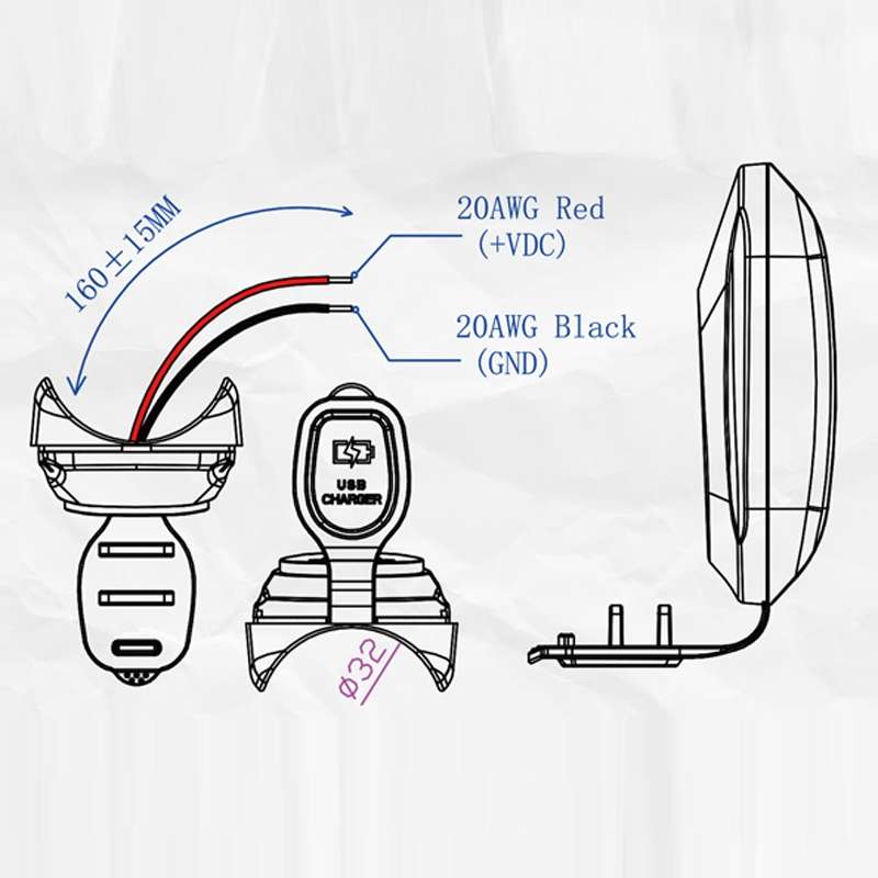 12-24V Bus Handlebar Installed USB Fast Charging Charger, Specifications: 2U+C QC+QC+PD