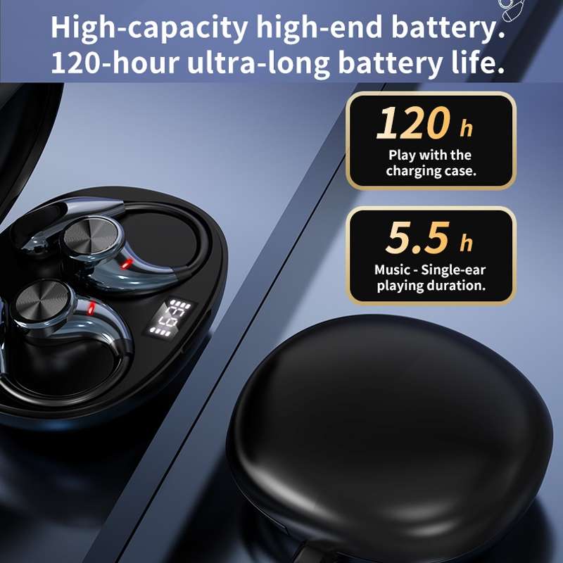 Open Comfortable Hanging Ear OWS Bluetooth Earphones(Black)