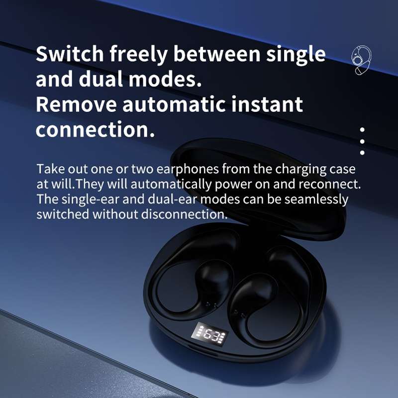 Open Comfortable Hanging Ear OWS Bluetooth Earphones(Black)