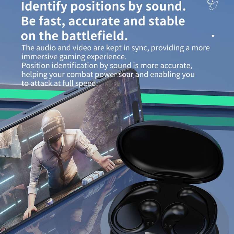 Open Comfortable Hanging Ear OWS Bluetooth Earphones(Black)