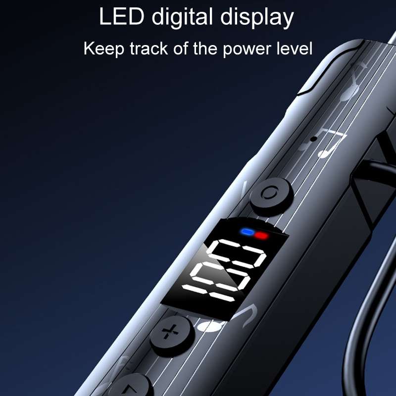 M226 Neck-Hanging In-Ear Pentatone Wired Sports Digital Display Bluetooth Earphone(Black)