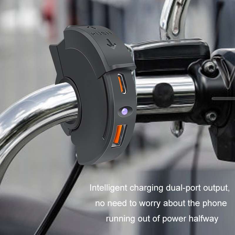 Leading Motorcycle USB Charger Waterproof SAE Interface, Specifications: Blue Single Light