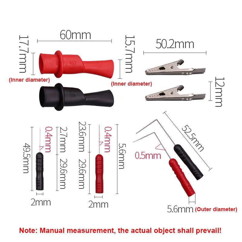 6-in-1 Universal Multimeter Replacement Probe Kit(Replacement Accessories)