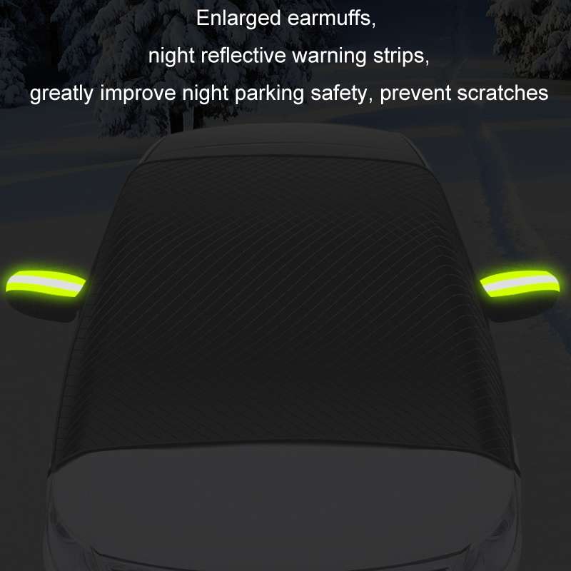 Car Magnetic Front Sunscreen Waterproof Thick Snow Shield(Green)