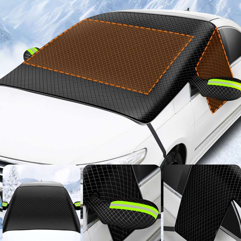 Car Magnetic Front Sunscreen Waterproof Thick Snow Shield(Green)