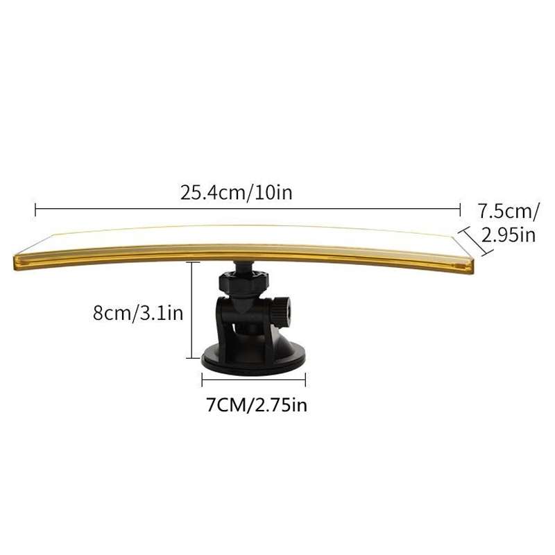 Car Modification Rotatable Adjustable Suction Cup Curved Rearview Mirror