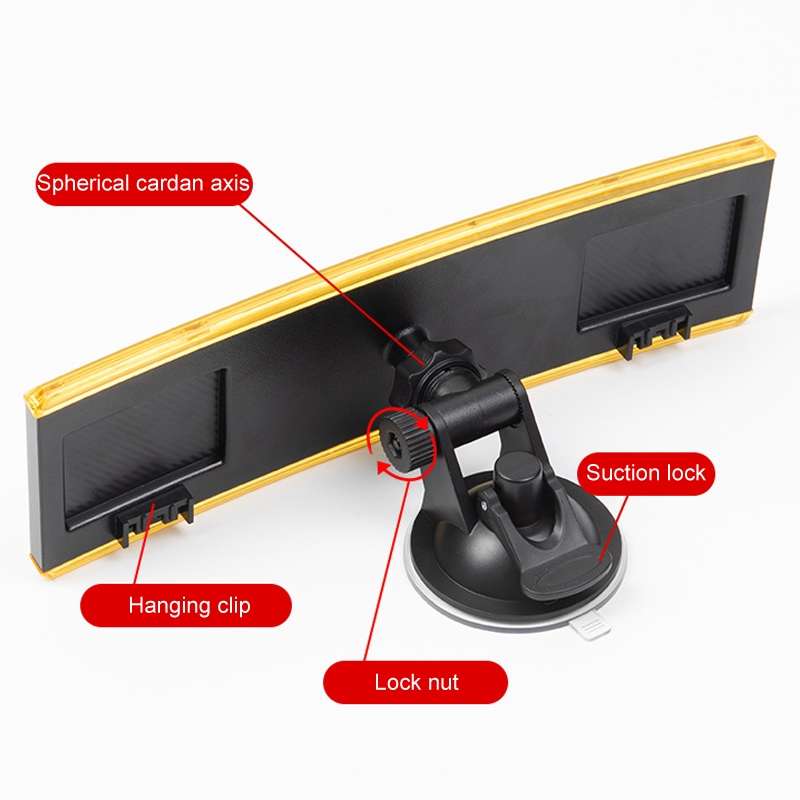 Car Modification Rotatable Adjustable Suction Cup Curved Rearview Mirror