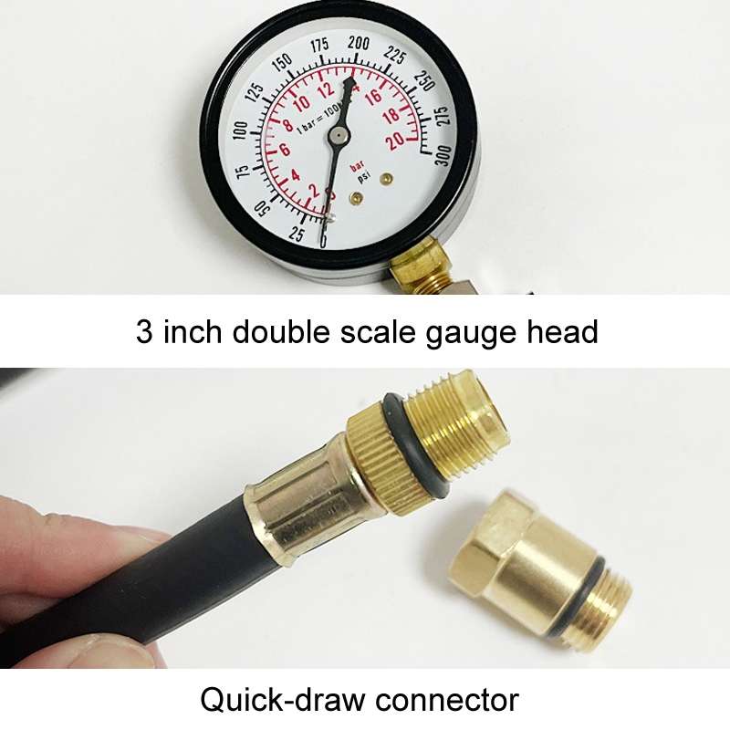 2pcs / Set G324 Motorcycle And Vehicle Cylinder Pressure Inspection Gauge Cylinder Pressure Test Too