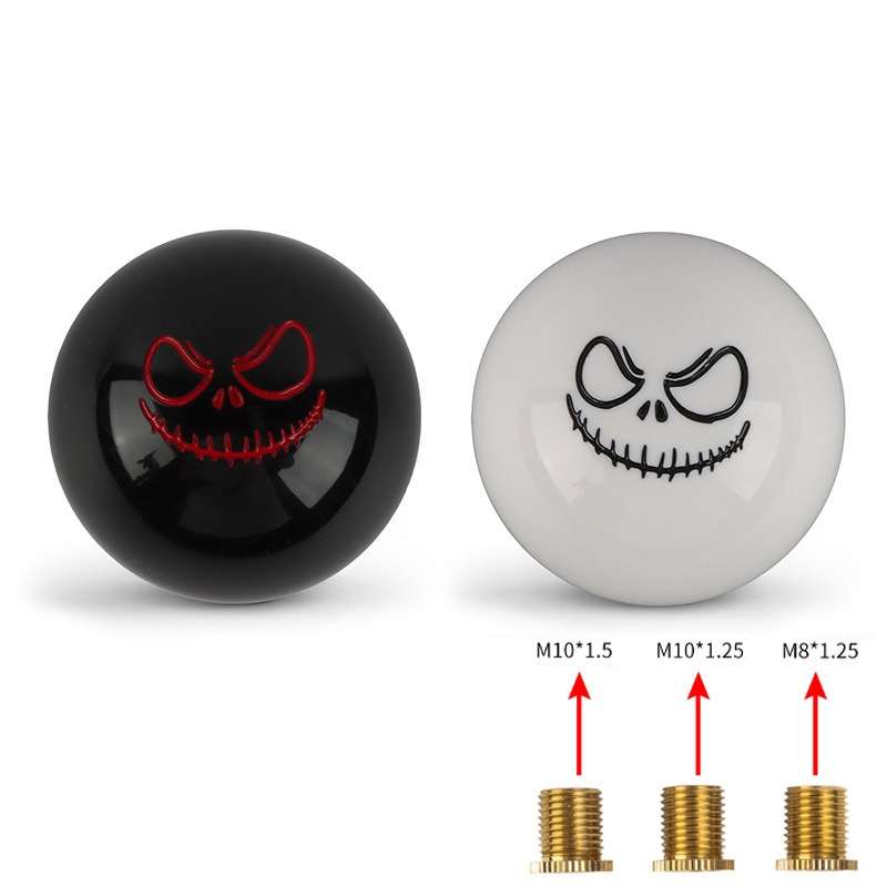 Car Modification Ghost Face Sphere Manual Shift Header(White)