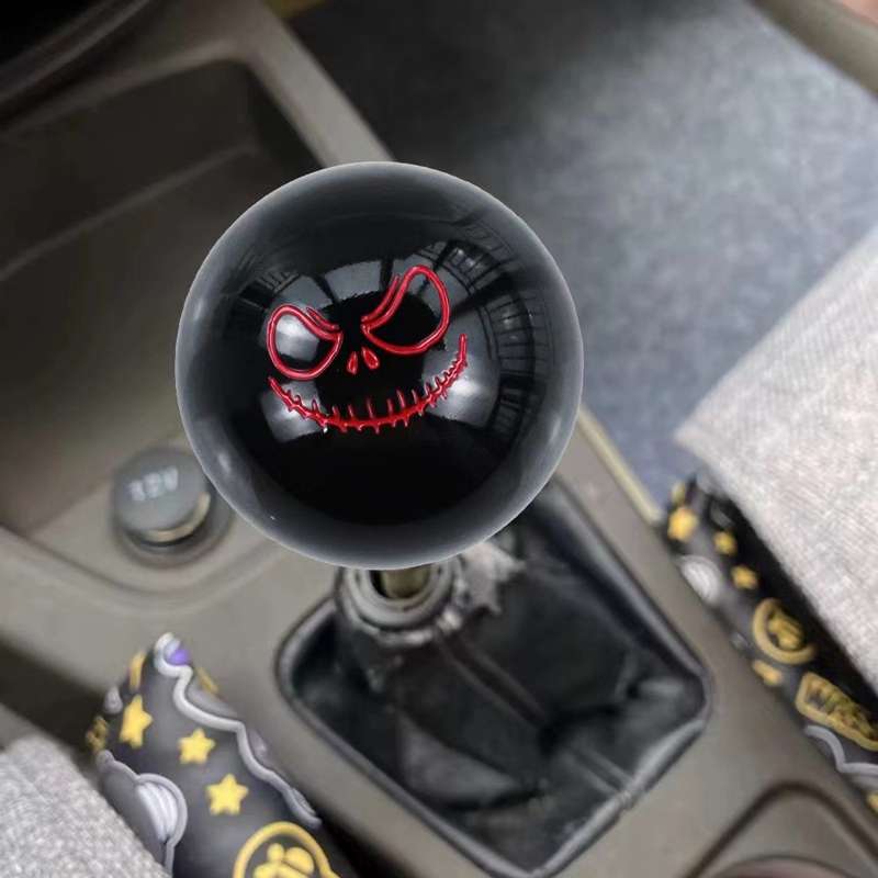 Car Modification Ghost Face Sphere Manual Shift Header(White)