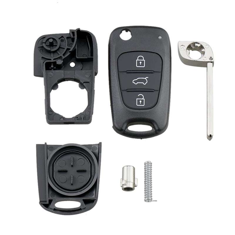 For Hyundai / Kia 3-Button Folding Car Key Shell(Horn Key)