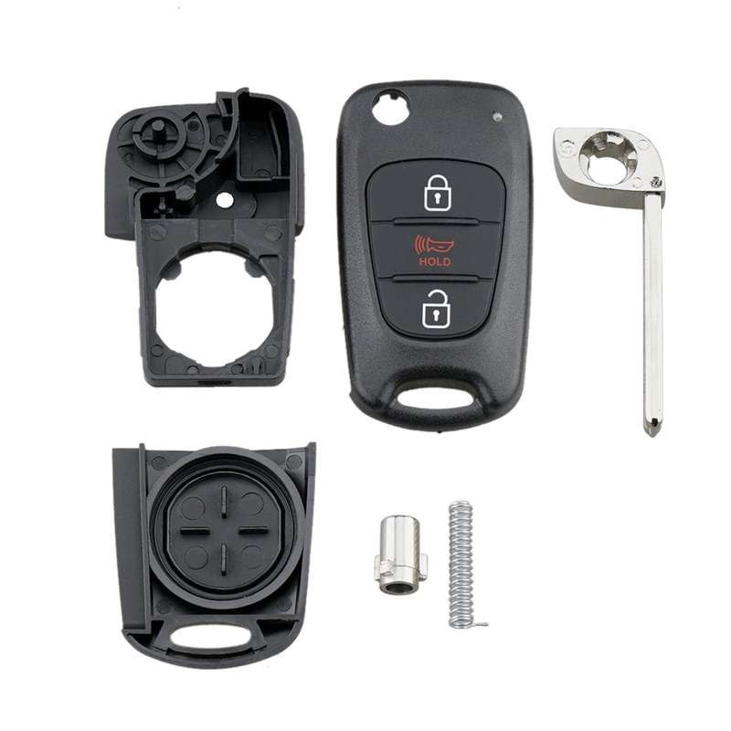 For Hyundai / Kia 3-Button Folding Car Key Shell(Horn Key)