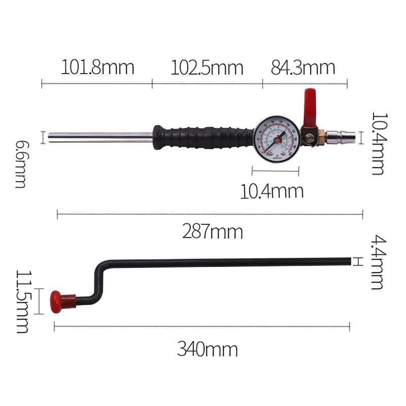 Car Tire Hand-crank Fast Inflation Rod Universal Air Filling Rod With Meter