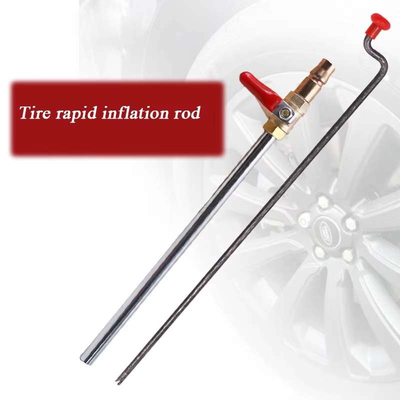 Car Tire Hand-crank Fast Inflation Rod Universal Air Filling Rod With Meter