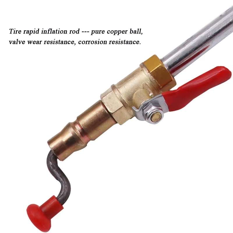 Car Tire Hand-crank Fast Inflation Rod Universal Air Filling Rod With Meter