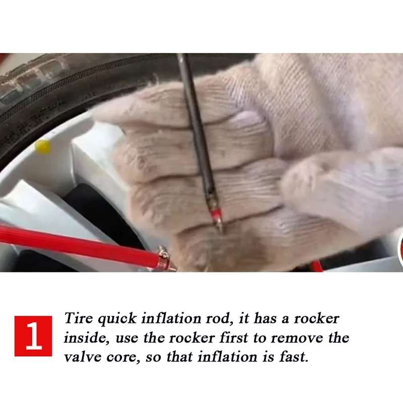 Car Tire Hand-crank Fast Inflation Rod Universal Air Filling Rod With Meter