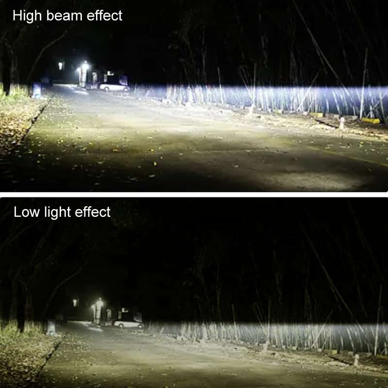 20W Motorcycle LED Headlight Auxiliary Spotlight Lens Dual Color Fog Light(Near Yellow+Far White)