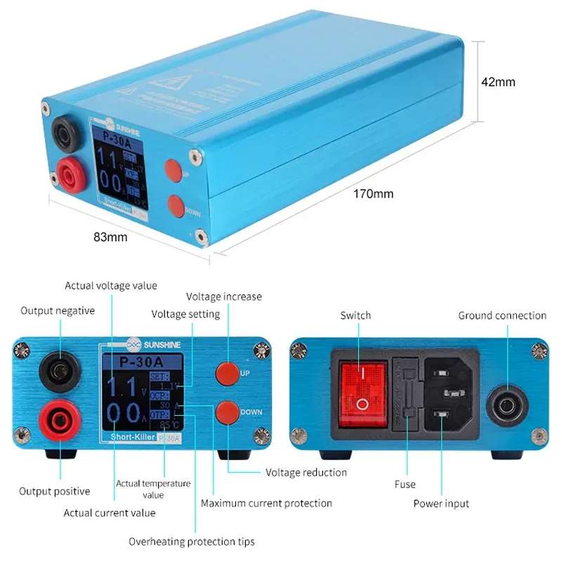 SUNSHINE P-30A Smart Anti-Burning Universal Mobile Phone Component Repair Motherboard Fault Detector