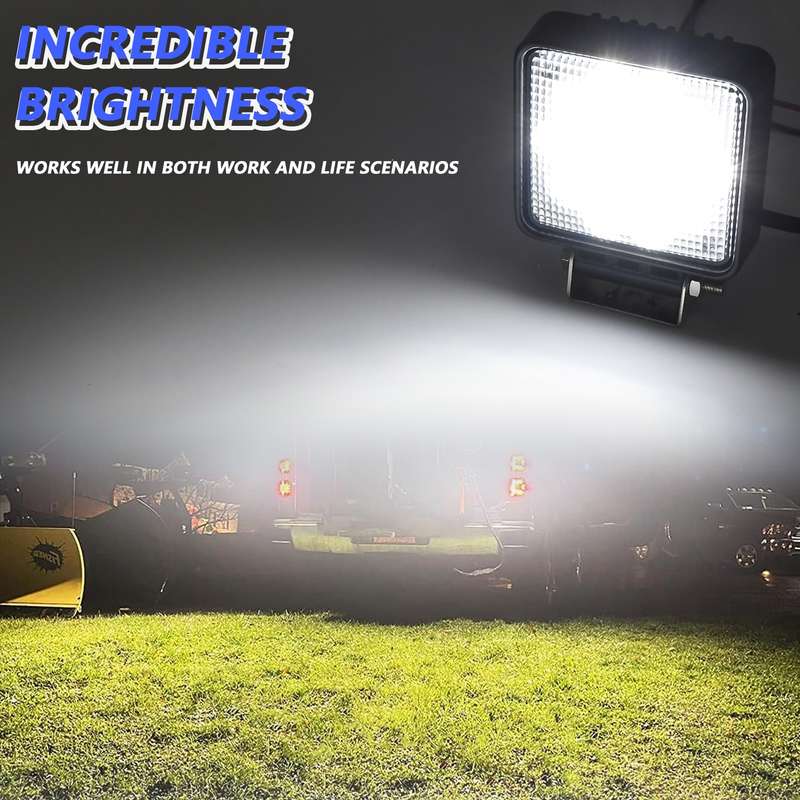 14W 9-30V 4 Inch Mixed Luminous Square Floodlight With Wire Set(X2)