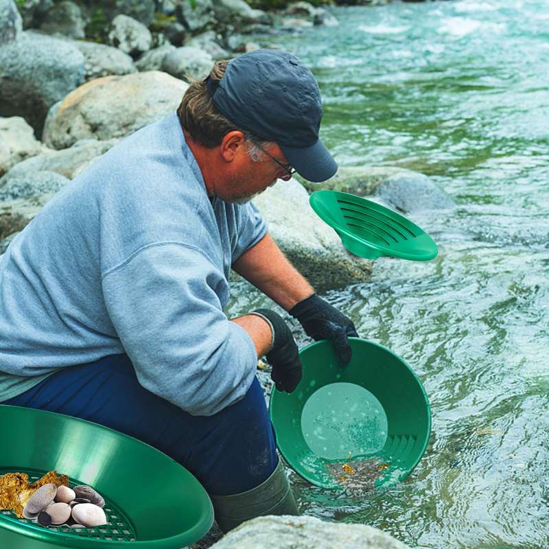 10 Inch Gold Panning Pan ABS Sifting Classifier Washing Attachment Sand Tray