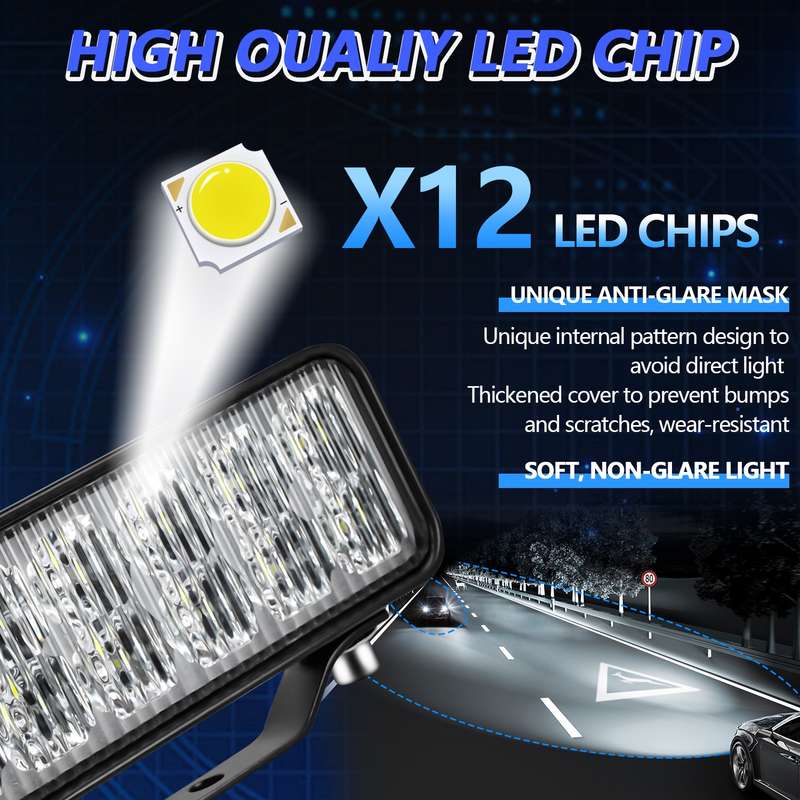 14W 9-30V 6 Inch Long Waterproof Car Work Headlight With Wire Set(X1)