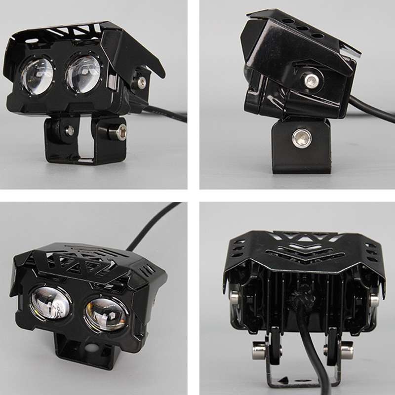 20W Motorcycle Spotlight High Bright Two Color Modified External Waterproof LED Lens Headlight(Alway