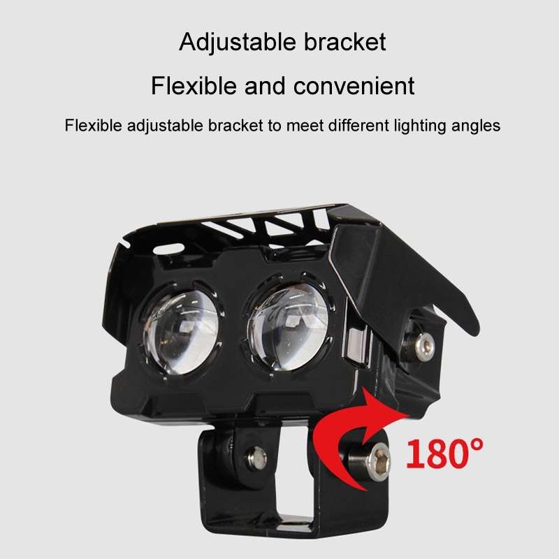 20W Motorcycle Spotlight High Bright Two Color Modified External Waterproof LED Lens Headlight(Alway