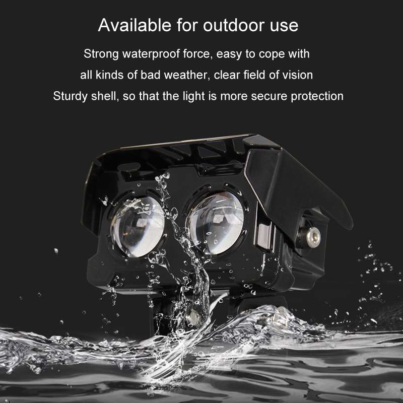 20W Motorcycle Spotlight High Bright Two Color Modified External Waterproof LED Lens Headlight(Alway