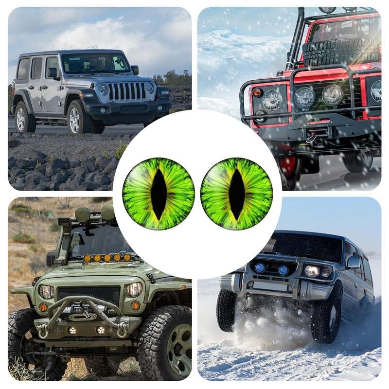 1pair Beast Eyes Headlight Decorative Stickers Off-Road Vehicle Front Lights Stereo Decals, Style: 3