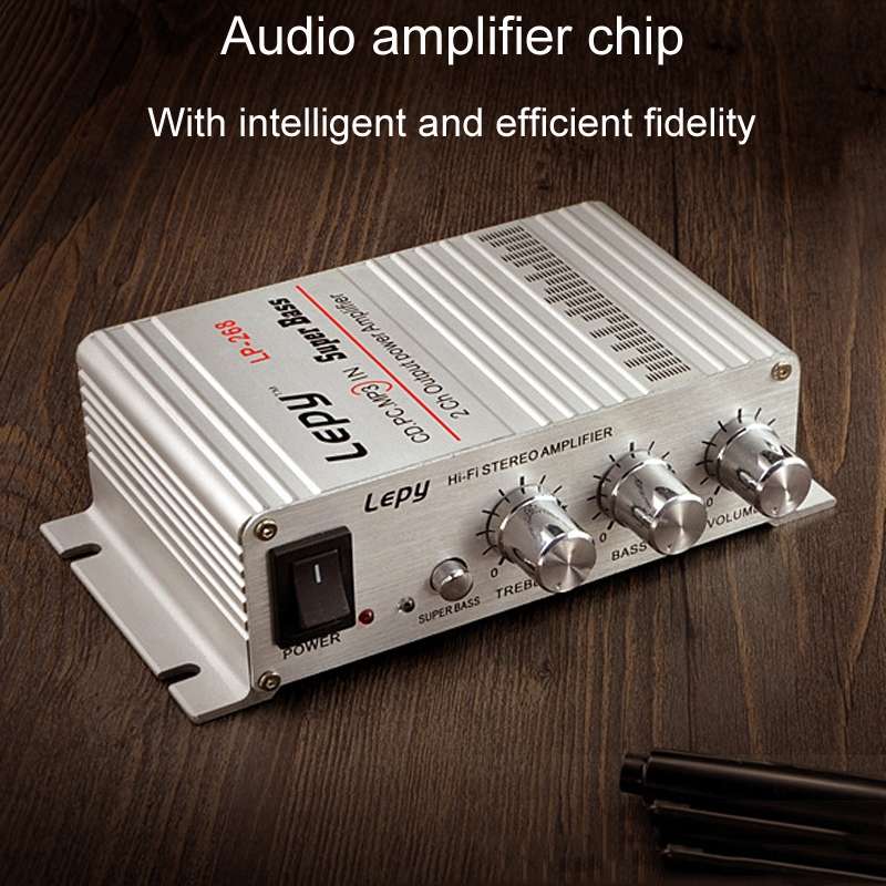 Lepy LP-268 DC12V High Fidelity Power Car/Motorcycle Amplifier(Silver)