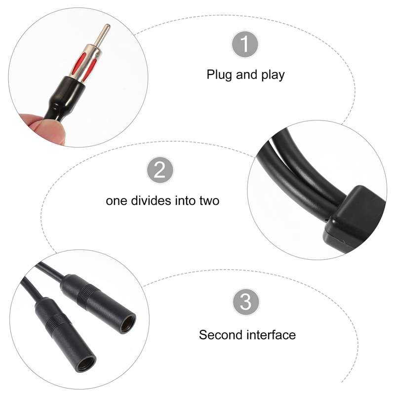 Car GPS Antenna Modification Two Female And One Male Adaptor