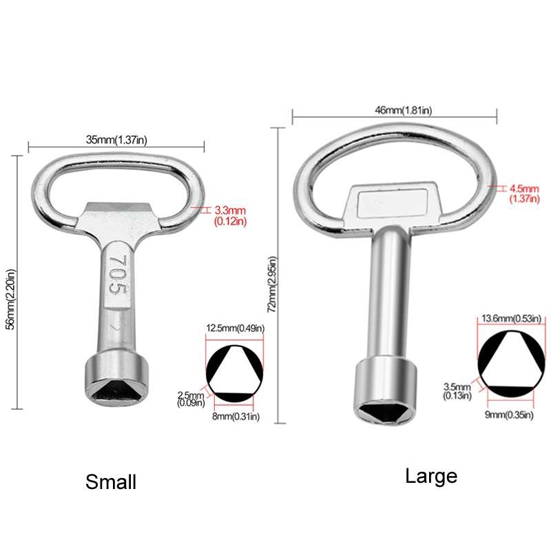 5pcs Water Valve Chassis Triangular Key Wrench, Size: Small