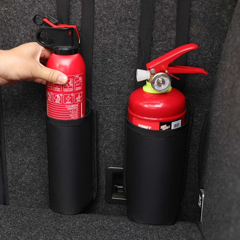 Medium Car Fire Extinguisher Storage Bag Auto Seatback Bag Cup Holder