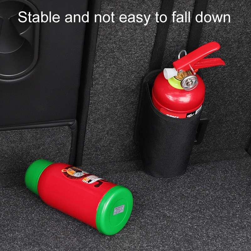 Medium Car Fire Extinguisher Storage Bag Auto Seatback Bag Cup Holder
