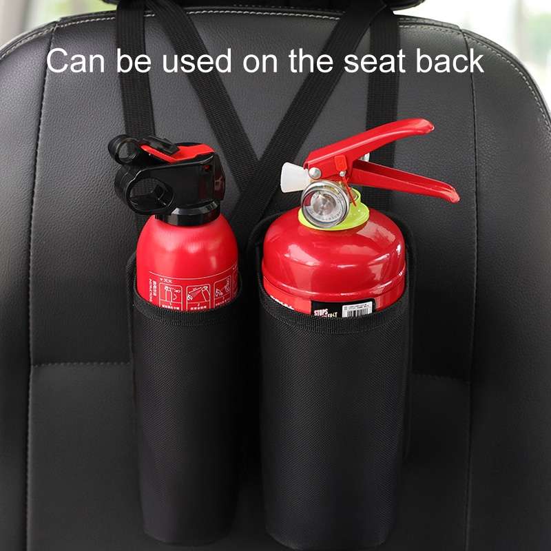 Medium Car Fire Extinguisher Storage Bag Auto Seatback Bag Cup Holder