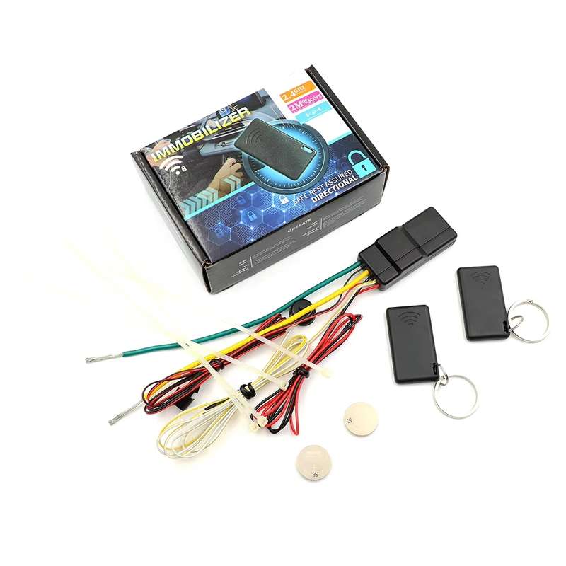 NENGKEE 12V 2.4Ghz Car Smart Lock Anti-Theft Device Immobilizer(Blue Color Box)