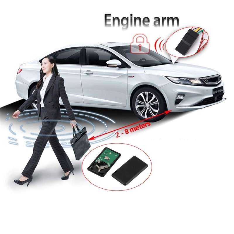NENGKEE 12V 2.4Ghz Car Smart Lock Anti-Theft Device Immobilizer(Blue Color Box)