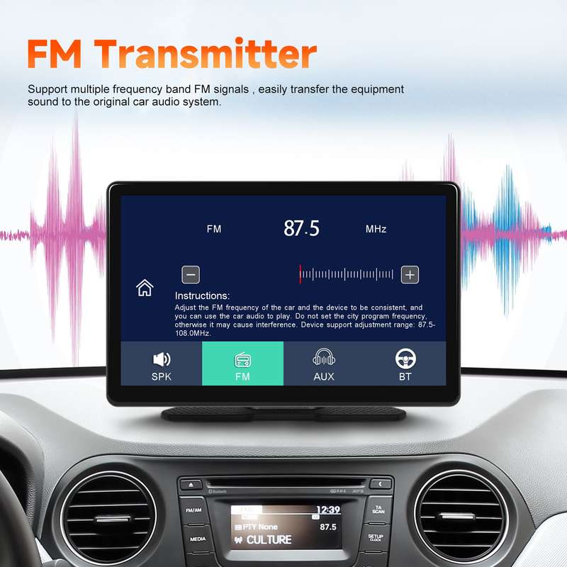 8-Inch HD Wireless CarPlay Screen DVR With Dash Cam/1080p Front Rear Camera/Bluetooth/AirPlay