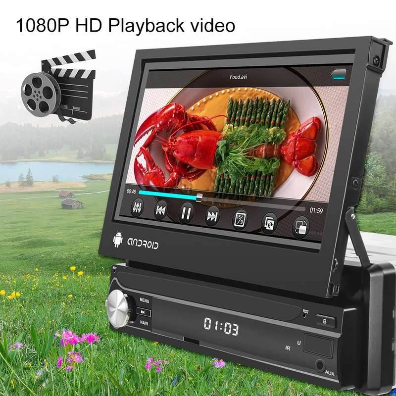 2+64G 7-Inch Single Din Android 10.0 Carplay Screen With GPS Navigation/Bluetooth/Mirror Link/DVR In