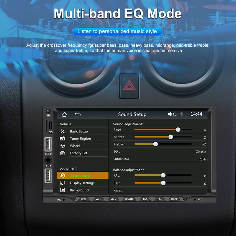 7-inch Double Din Car MP5 Player Support CarPlay/Android Auto/Mirror Link/Bluetooth Standard Edition