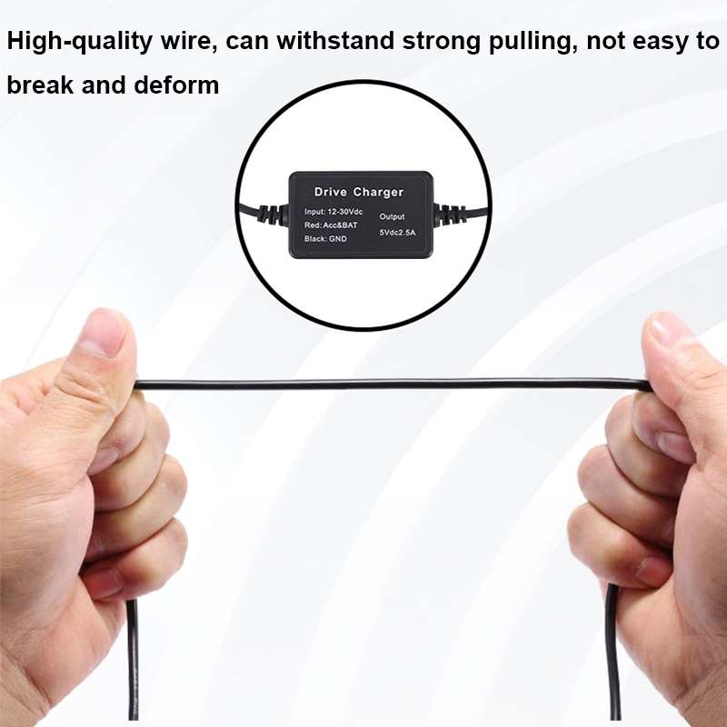 12V to 5V Universal Car Driving Recorder Power Supply Voltage Reduction Line(Micro)
