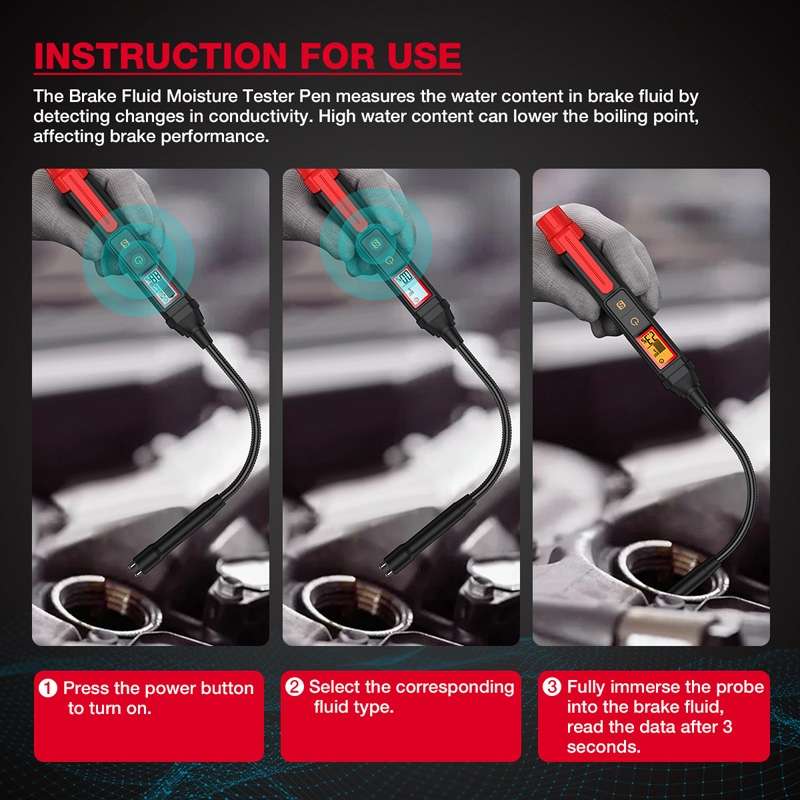 HABOTEST HT663L Motorcycle Vehicle Brake Fluid Moisture Detection Pen